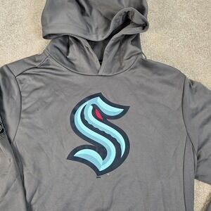 Fanatics Gray Hoodie with Teal and Red Seattle S Logo